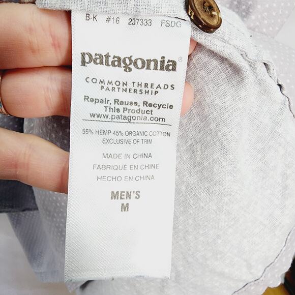 Patagonia Gray Short Sleeve Button Front Men's Shirt Size Medium Style  53139 SP - Picture 7 of 12